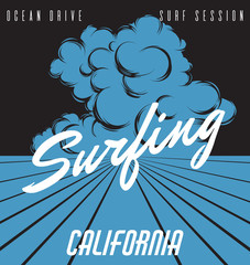  Creative quote typographical background . Placard with surreal landscape with clouds. Template for card, poster, banner, print for t-shirt.