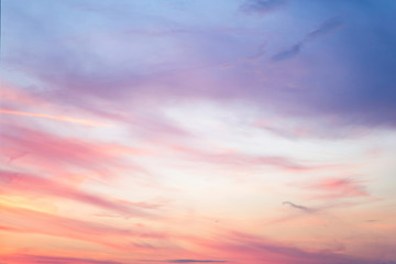 Sky in the pink and blue colors. effect of light pastel colored of sunset clouds
cloud on the sunset sky background with a pastel color

