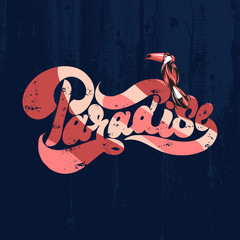 Paradise. Handwritten lettering. © varvarabasheva