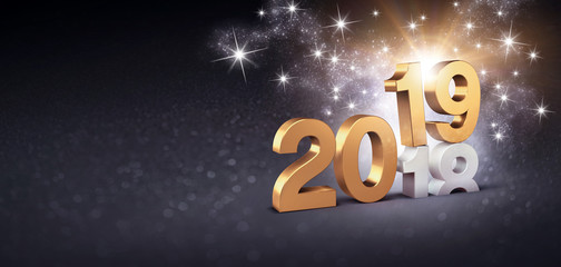 New Year 2019 symbol for Greeting Card