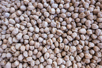 Dried chickpeas for sale at the market.