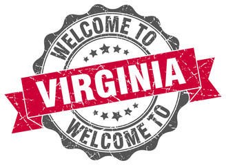 Obraz premium Virginia round ribbon seal