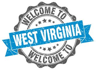 Obraz premium West Virginia round ribbon seal