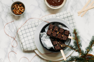 Chocolate Brownie in Ice Cream mold