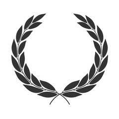 Laurel wreath icon isolated on white background. Vector illustration.