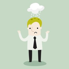 Negative thinking businessman