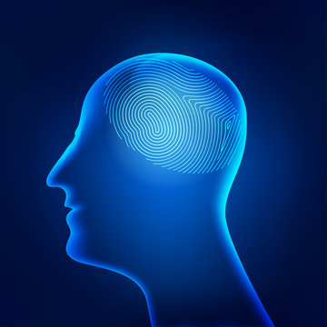 concept of brain-print, abstract of biometric theme