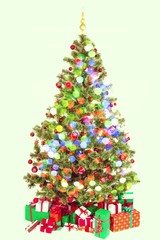 Christmas tree with presents under it