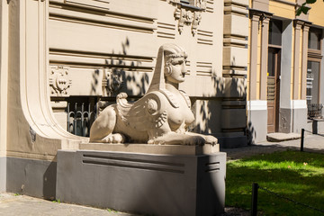 Naklejka na ściany i meble Sphinx sculpture in Riga