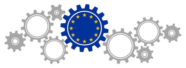 Gears Border Europe Flag Graphic Grey © Jan Engel