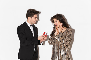 Portrait of a handsome young man dressed in suit
