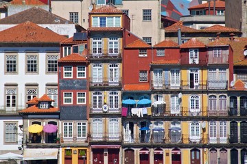 Historic buildings still standing in old Porto in Portugal