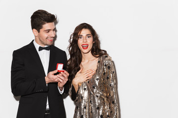 Portrait of a handsome young man dressed in suit