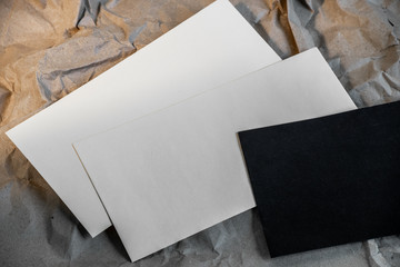 Set of blank envelopes mock-up, template for branding identity.