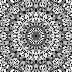 Grey abstract gravel mosaic mandala wallpaper - geometrical vector graphic design