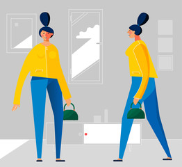 Character design flat trendy illustration, persons in various poses