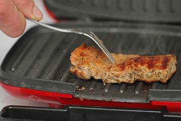 Grilled meat, roasted and tasty