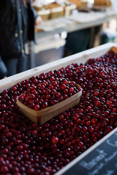 Cranberries in a crate