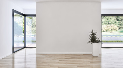 large luxury modern bright interiors Living room illustration 3D rendering computer digitally...