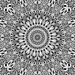 Grey floral ornate mandala background - abstract bohemian vector ornament wallpaper illustration