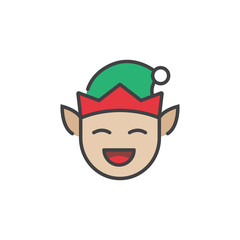 Elf icon in flat style isolated on white background.