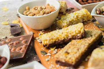 Granola Bars and mixed nuts 