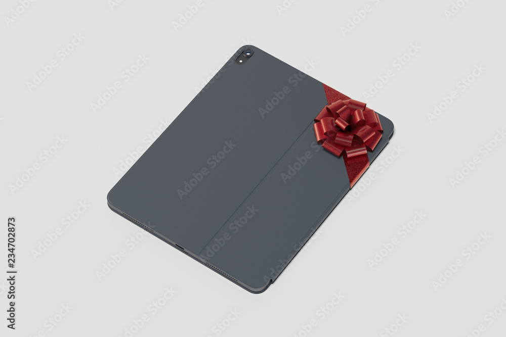Poster realistic barcode scanner on mobile phone screen. 3d rendering.