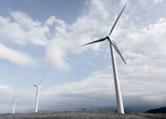 Wind blades on sweet hills