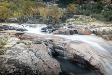 Water torrent of the Manzanares river in the Pedriza area of Madrid