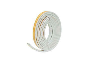 Rubber sealant for windows and doors. White isolate