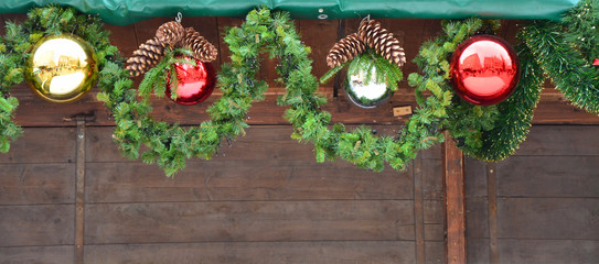 Christmas garland with balls oranaments