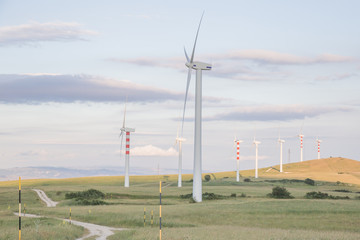 Wind blades on sweet hills