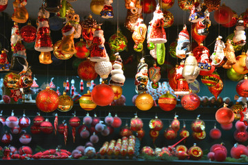Christmas market ornaments shop