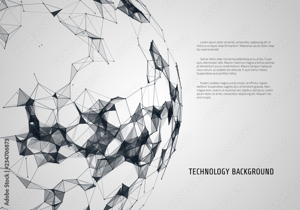 Poster abstract futuristic background with dots and lines. vector illustration.