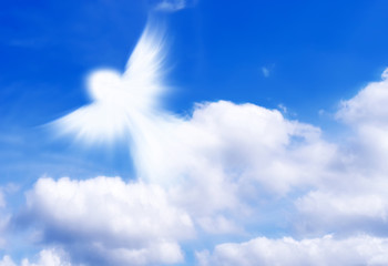 Angel of clouds in the sky