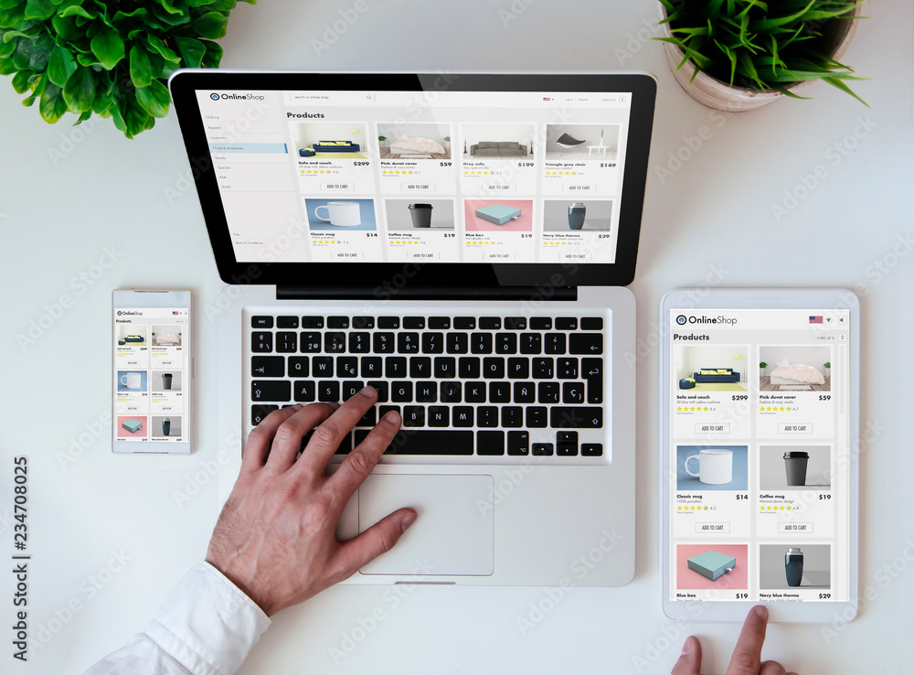 Canvas Prints office tabletop online shopresponsive design website