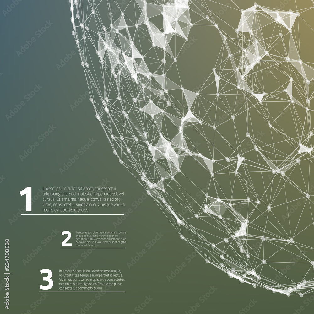 Poster abstract futuristic background with dots and lines. vector illustration.