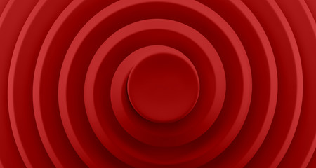 Abstract red radial background spiral shape. 3d render