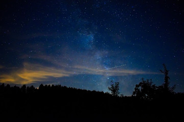 Naklejka na ściany i meble Astrophotography with a very amazing night sky and the milky way