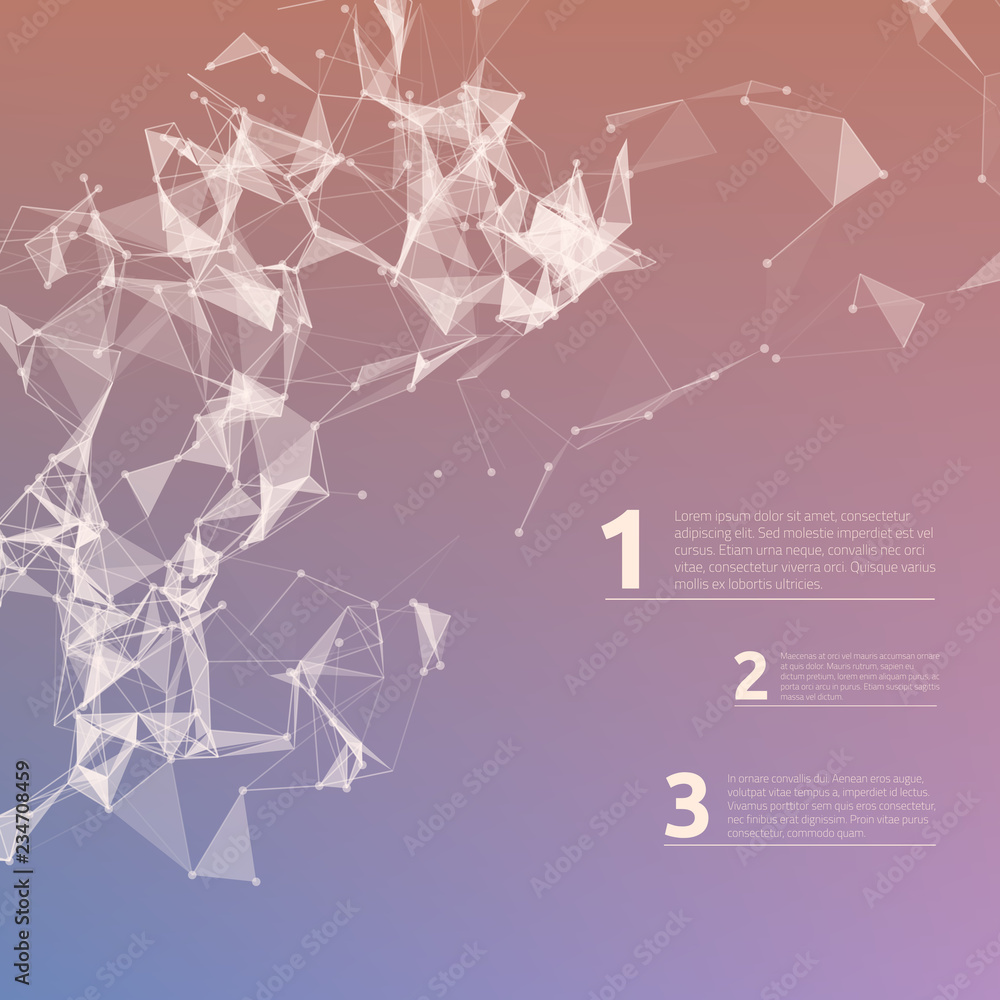 Poster abstract futuristic background with dots and lines. vector illustration.