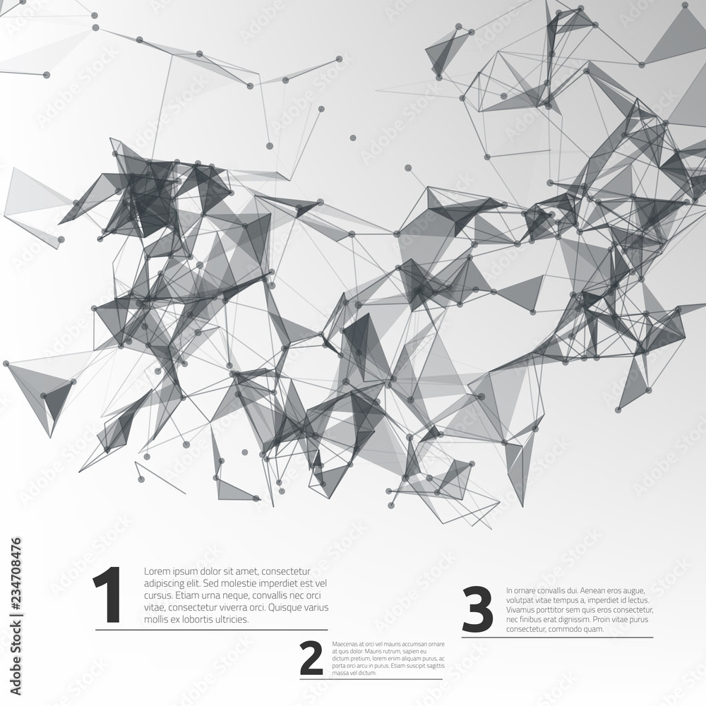 Poster abstract futuristic background with dots and lines. vector illustration.