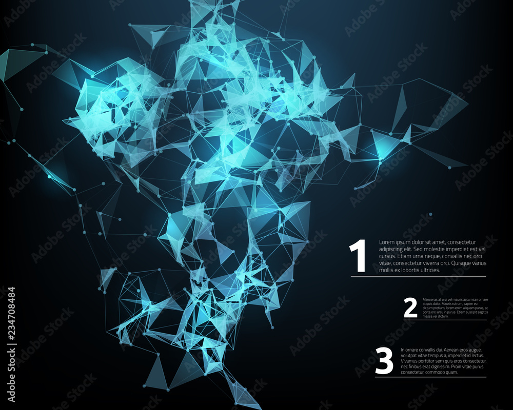 Poster abstract futuristic background with dots and lines. vector illustration.