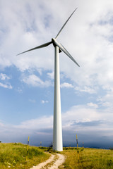 Wind blades on sweet hills