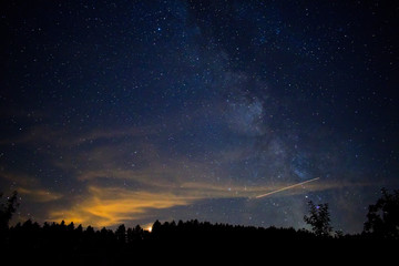Fototapeta na wymiar Astrophotography with a very amazing night sky and the milky way