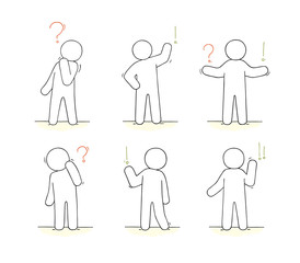  little people with communication signs.