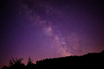 Fototapeta na wymiar Astrophotography with a very amazing night sky and the milky way