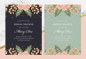 Floral Bridal Shower Invitation Layout