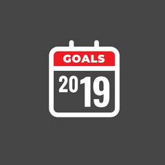 2019 Goals Vector graphic with the year 2019 and artistically styled images