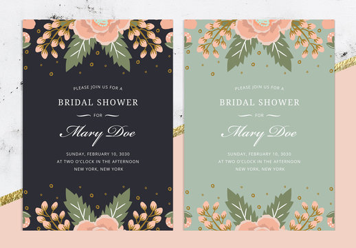 Floral Bridal Shower Invitation Layout