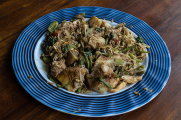 TIPAT CONTOK - mix steam vegetables, typical Balinese food.